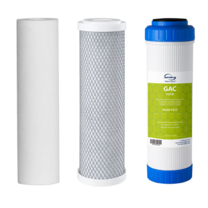 Set of 3pcs 10" x 2,5" 75GPD PP GAC CTO Cartridges