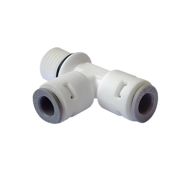 900152_1-1-3.jpeg Push Fit Tee 1/4" Tube x 1/4" Tube x 3/8" Male Thread Quick Connect