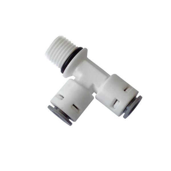 900152_2-2.jpeg Push Fit Tee 1/4" Tube x 1/4" Tube x 3/8" Male Thread Quick Connect