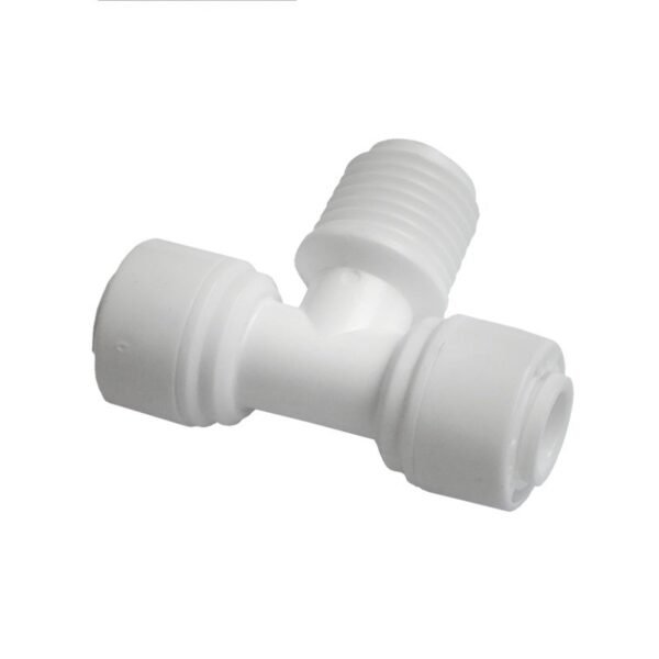 Push Fit Tee 1/4" Tube x 1/4" Male Thread x 1/4" Tube Quick Connect
